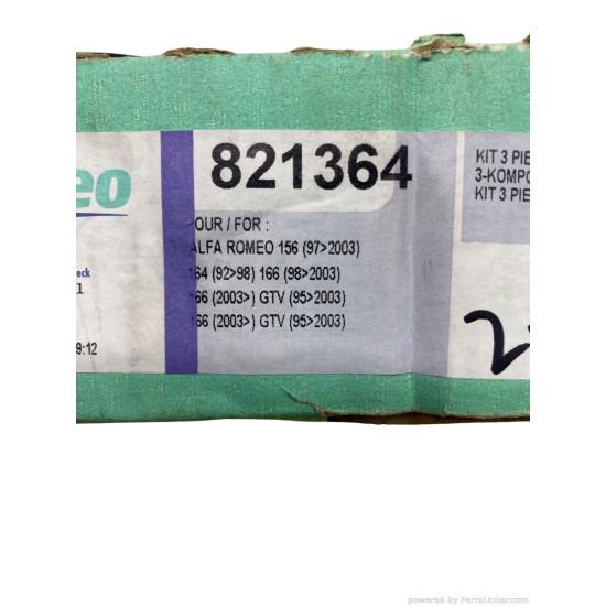 Kit ambreiaj 2.0/3.0/3.2 Benzina LANCIA KAPPA (838_) [ 1994 - 2001 ], ALFA ROMEO 166 (936_) [ 1998 - 2007 ], ALFA ROMEO 156 (932_) [ 1997 - 2005 ], ALFA ROMEO GTV (916_) [ 1994 - 2005 ] Valeo 821364