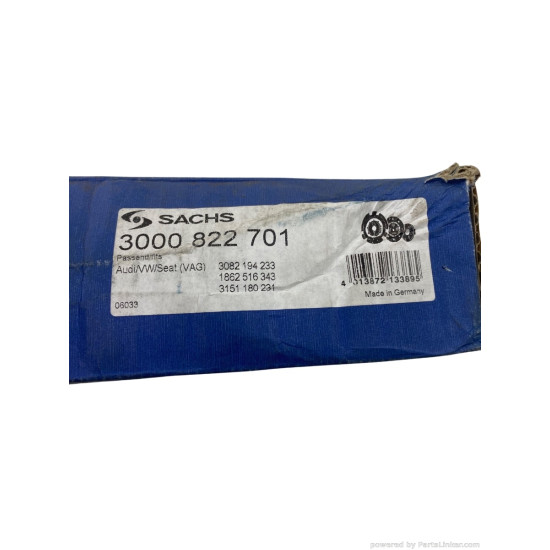 Kit ambreiaj 1.8/2.0 Benzina VOLKSWAGEN GOLF IV (1J1) [ 1997 - 2007 ], SKODA OCTAVIA (1U2) [ 1996 - 2010 ], SEAT LEON (1M1) [ 1999 - 2006 ], AUDI A3 (8L1) [ 1996 - 2006 ] SACHS 3000 822 701