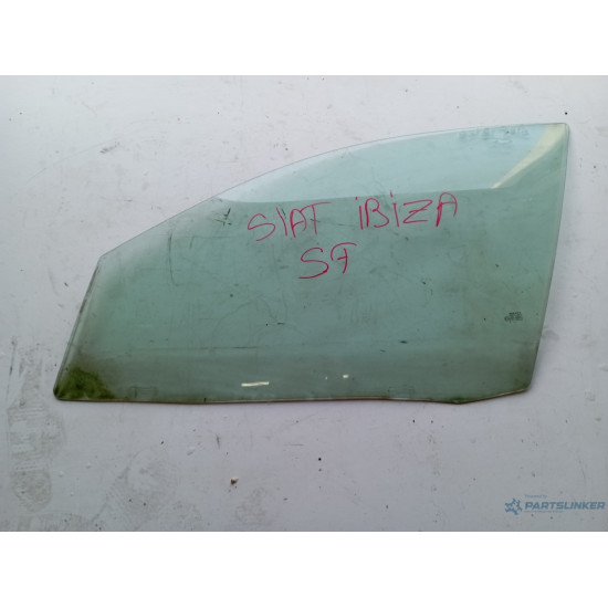 Geam portiera fata, patru usi stanga fata SEAT IBIZA IV 6L1 2002 - 2009