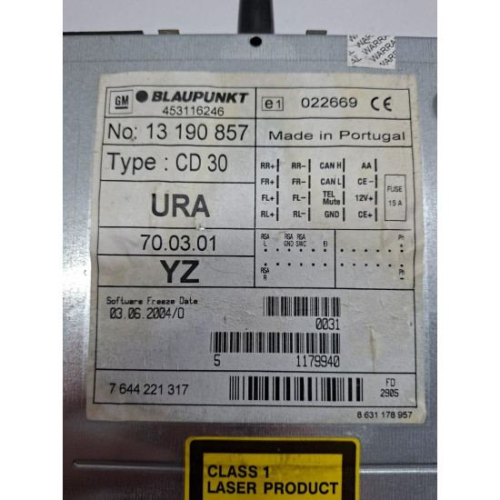Player CD/DVD sistem de navigatie OPEL ASTRA H L48, A04 2004 - 2014 13190857