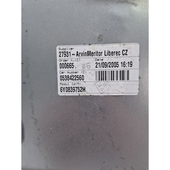 Macara Geam dreapta spate SKODA FABIA 6Y2 1999 - 2008 1.2 1.2 1.2 AZQ, BME 6y0839752h
