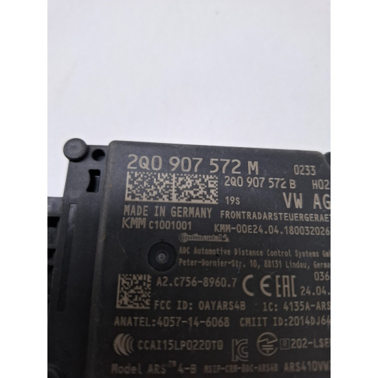 Modul radar Distronic SKODA KODIAQ NS7 2016 -> , SKODA KAROQ NU7 2017 -> , VOLKSWAGEN T-ROC A11 2017 -> 2q0907572m